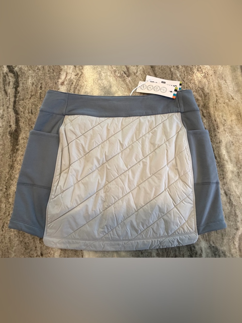 Smartwool Women's L Smartloft Skirt Insulated Pull-On Two Toned Gray. Wool Blend